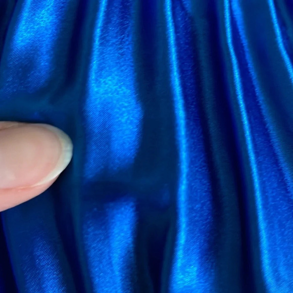 NWT L’idee Soirée Pleated Halter Neck Side Slit Gown Size AU14/US10 Blue - Picture 12 of 13